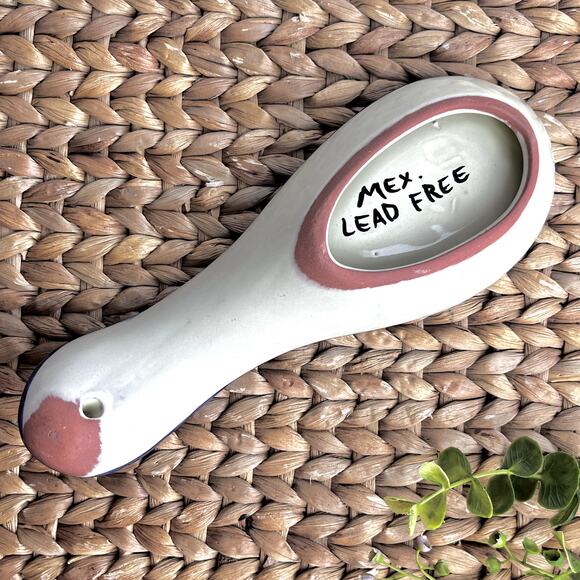 VTG Mexican Talavera Pottery Spoon Rest Colorful Floral Handcrafted Turquoise - Picture 5 of 6